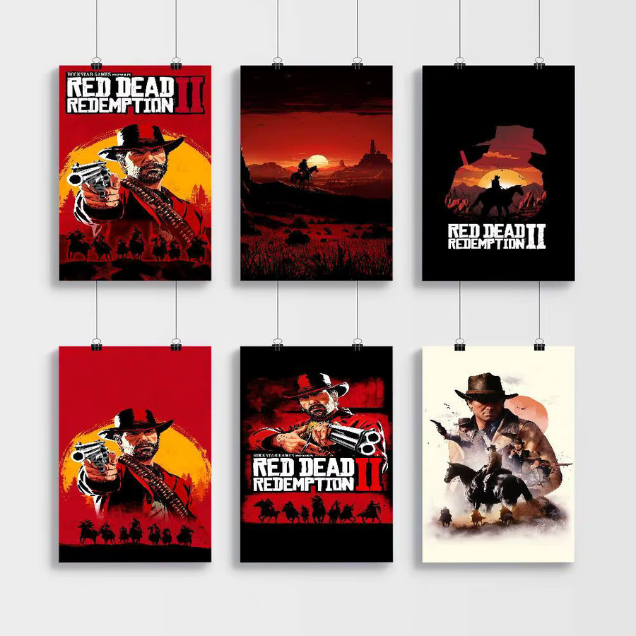 Red Dead Redemption 2 Vintage Poster Retro Wandkunst für dein Zuhause - Bild 3