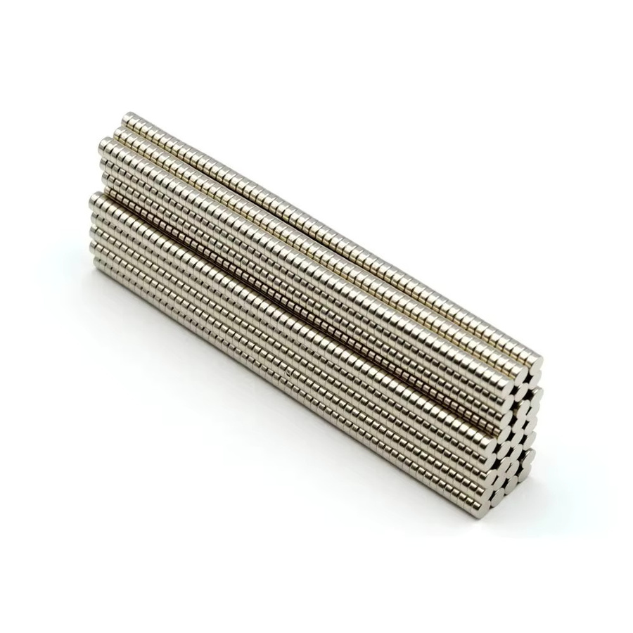 N35 Kreismagnete in Silber, runde Magnete aus Metall, Durchmesser: 4 mm, Höhe: 2 mm - Bild 2