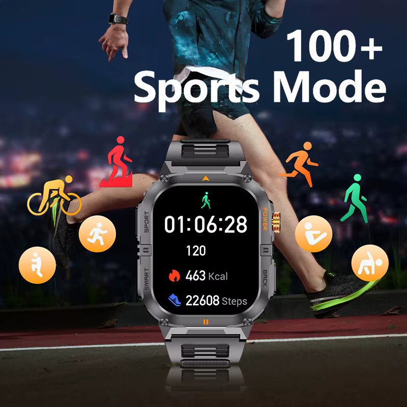 BOALZETD Smartwatch, Schwarz, Herren, 2,0 Zoll, Bluetooth, GPS - Bild 4