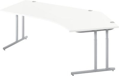 Schäfer Shop Select Winkelschreibtisch COMBITEC mit C-Fuß, 135° Winkel rechts, weiß/weißalu, B: 2165 cm, T: 800 cm, H: 67,7-81,7 cm - Bild 1