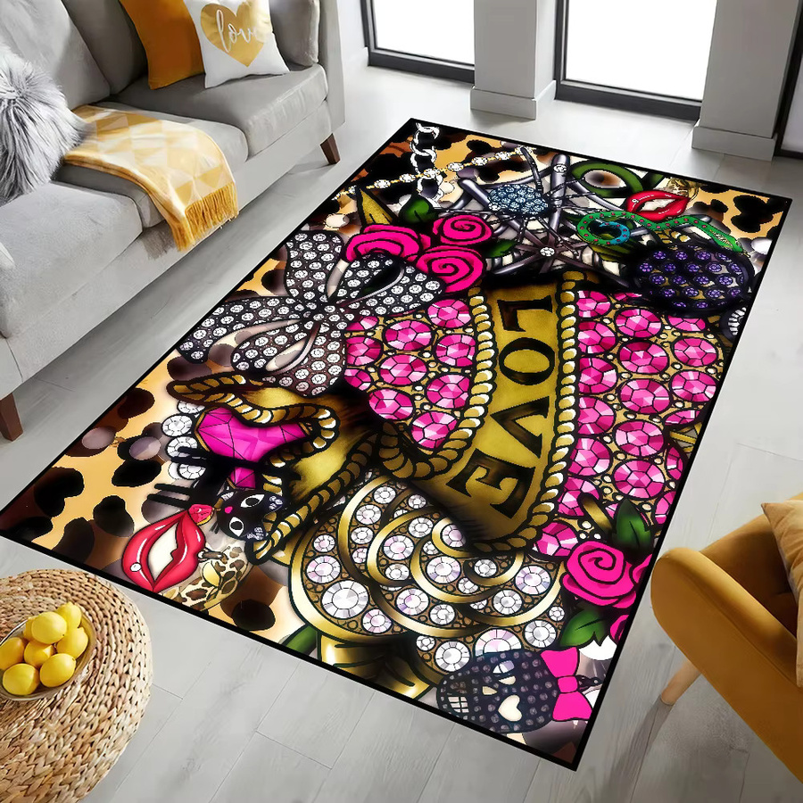 J-Johnson Vintage Teppich in Multicolour, Rechteckige Fußmatte aus Polyester für Flur, Eingang und Bad, B/T: 60 x 40 cm - Bild 5