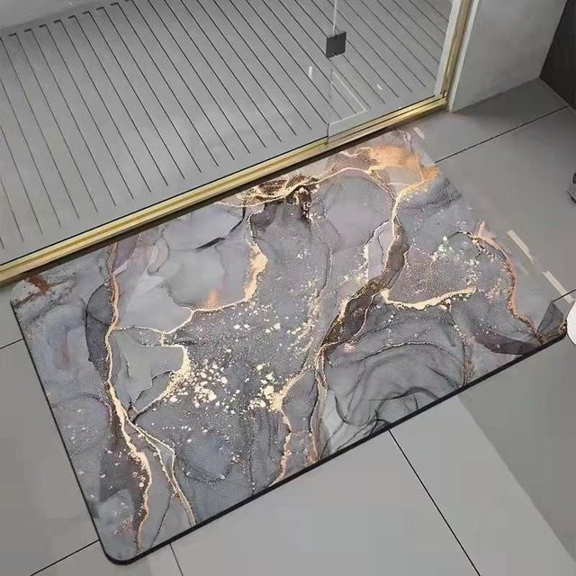 Badezimmer Fußmatte Yiran Furniture aus Polyester in Grau, B/T: 90 x 60 cm - Bild 1