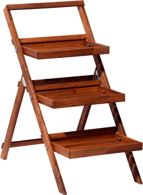 Dobar Klappbare Pflanztreppe aus Holz in Braun, B/T/H: 46 x 50 x 102 cm - Bild 2