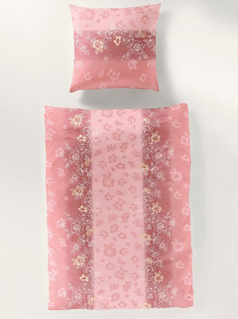 Bierbaum Bettwäsche aus Mako-Satin in Pink, 100% Baumwolle, B/H: 135 x 200 cm mit 80 x 80 cm Kissenbezug - Bild 1
