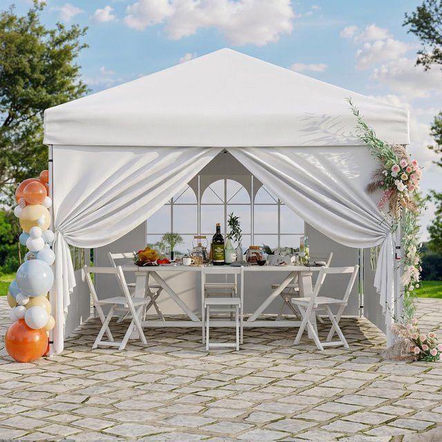 HiMISS Pop-Up Pavillon Wasserdichtes Gartenzelt mit 4 Seitenwänden Schwarz B/T/H: 300 x 300 x 260 cm - Bild 1