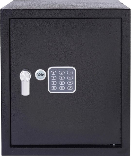 Yale Möbeltresor Value Safe L Code 40 mit elektronischem Zahlenschloss und Schlüsselschloss, Schwarz, B/T/H: 39,0 x 39,0 x 10,6 cm - Bild 1