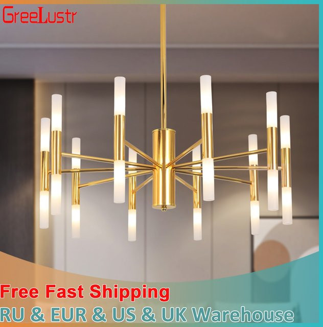 Moderne LED-Kronleuchter von GreeLustr in Gold, dekorative Deckenleuchte für Wohnzimmer, Hotel und Hallen - Bild 1