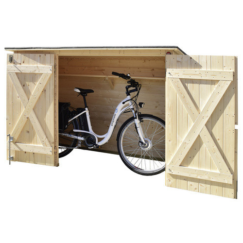 WEKA Gartenhaus Fahrrad-Box Pultdach-Mehrzweckschrank aus Massivholz in Beige B/H/T: 219 x 151 x 84 cm - Bild 3