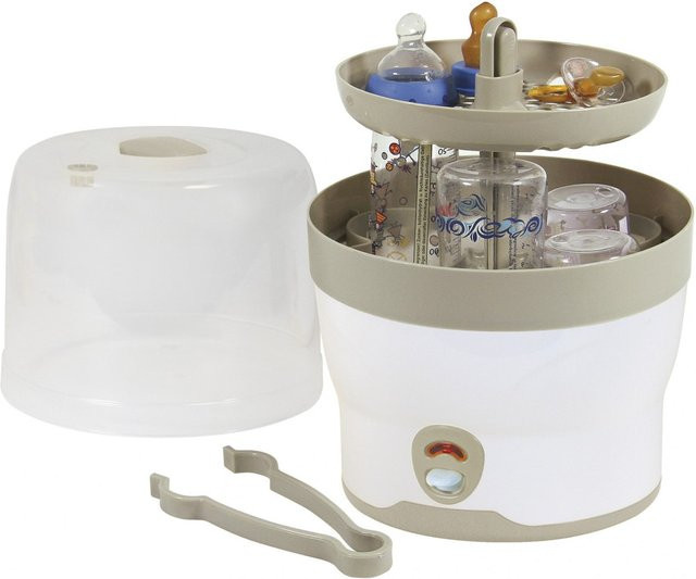 H+H BS 29 Babyflaschen-Sterilisator für 6 Flaschen, elektrischer Dampfsterilisator in Weiß - Bild 1