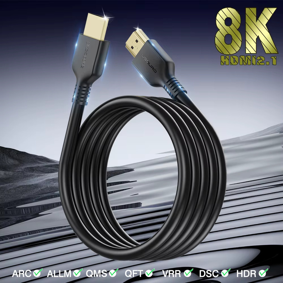 UGOURD HDMI 2.1 Kabel in Schwarz für 8K und 4K High-Definition-Video mit 48Gbps, HDR und eARC, kompatibel mit PS5 und TV-Boxen - Bild 3
