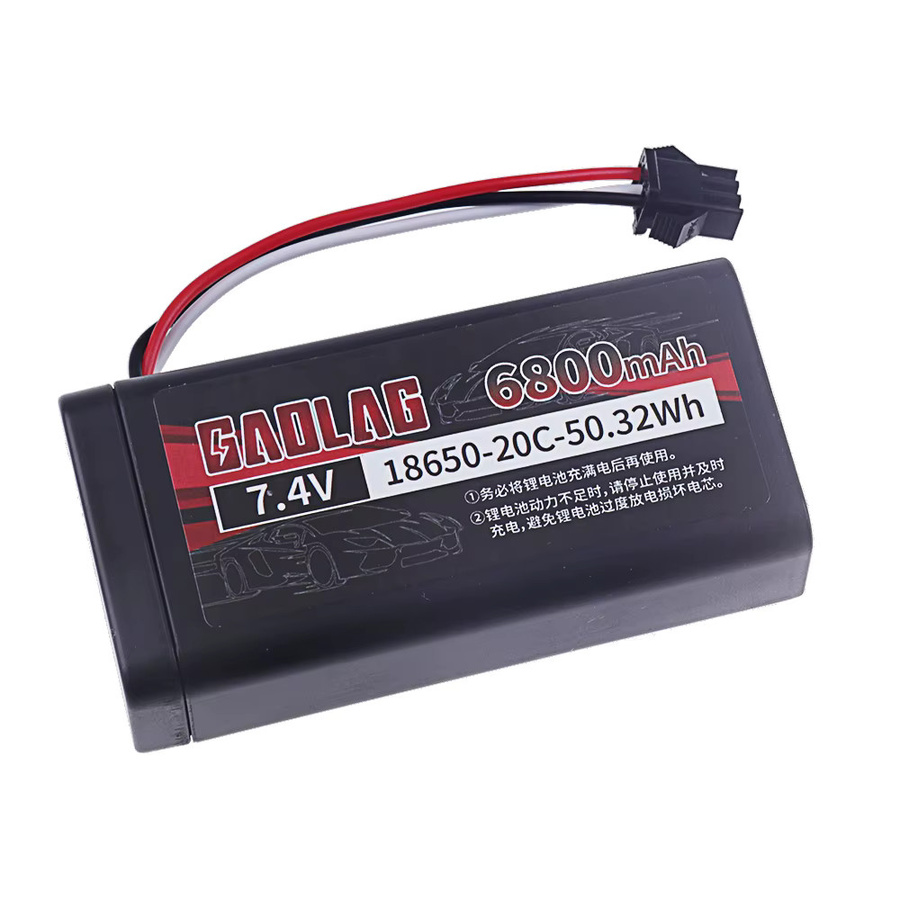RC.BURST 7,4V Lipo-Akku mit 6800mAh und SM3P Stecker für MN82 RC Autos, Farbe: Schwarz - Bild 2