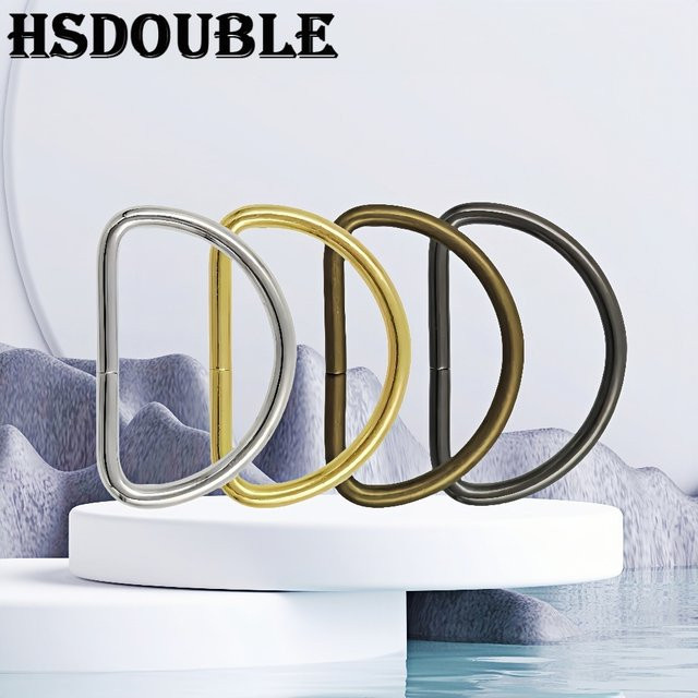 HSDOUBLE Metall-D-Ring-Verbindungsschnalle für Gürtel, Handtaschen und Riemen, Schwarz, 50 Stück/Packung - Bild 1