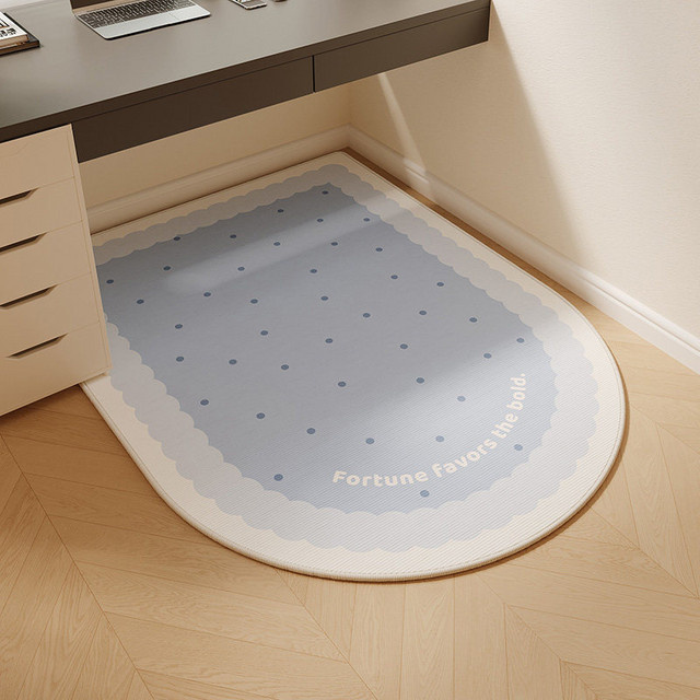 VIKAMA Bogenförmiger Teppich mit Schalldämmung für das Arbeitszimmer und Kinderzimmer, moderne Schreibtischmatte in gepunktetem Design - Bild 1