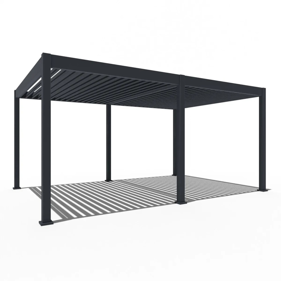 Weide Deluxe Elektrische Aluminium Pergola in Anthrazit mit LED, App-Steuerung und integriertem Wasserabflusssystem, B/T: 530 x 360 cm - Bild 2