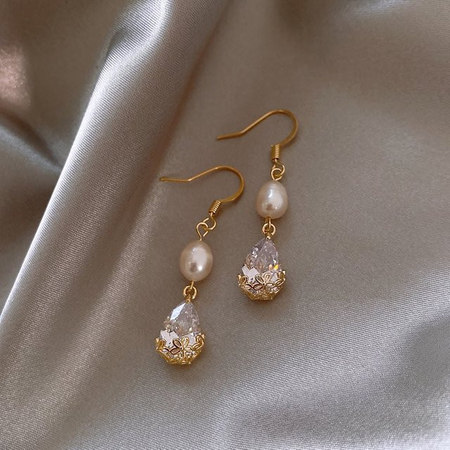 V-best Ohrringe, 14K Gold gefüllt, Zirkonia, Süßwasserperle, Damen - Bild 1