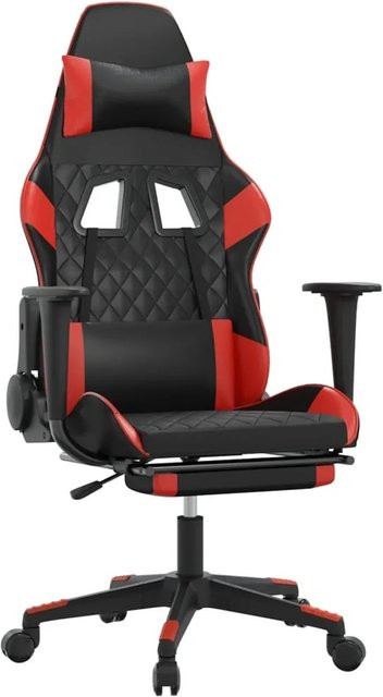 vidaXL Gaming-Stuhl in Schwarz und Rot aus Kunstleder mit Fußstütze und Kopfstütze - Bild 1