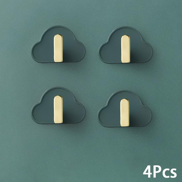 SEEQS Wandhaken im Wolken-Design, 4er-Set, selbstklebend, Mehrfarbig - Bild 1
