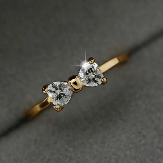 YYDS Jewelry Bowknot-Ring, Strass, Gold, Unisex - Bild 1