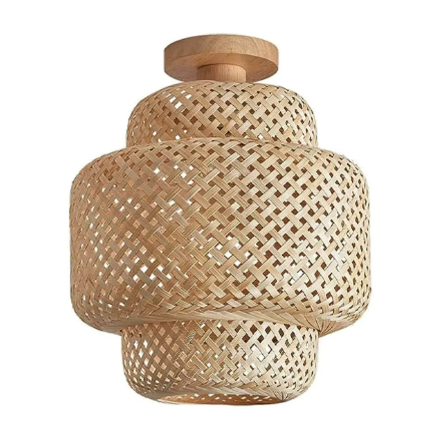 JOYINLED Bambus-Deckenleuchter in Braun, handgefertigte Boho Hängelampe mit E27 Fassung für dein Wohnzimmer, Höhe: 30 cm - Bild 2