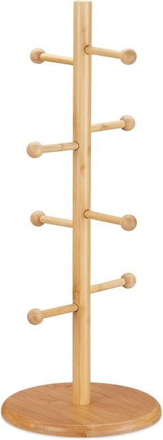 Relaxdays Brezelständer aus Bambus in Natur Braun, rutschfest, Höhe: 50 cm, Breite: 19,5 cm - Bild 1