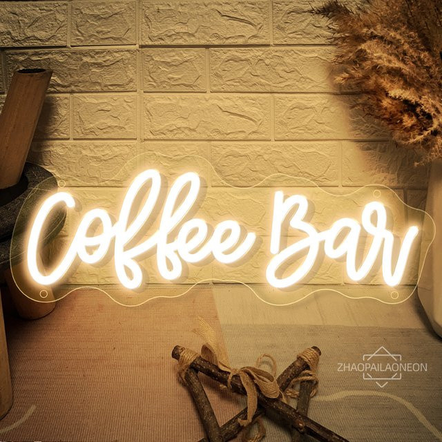 ZHAOPAILAO Neon LED Wandzeichen Kaffee in Weiß mit USB-Anschluss zur Dekoration von Café, Restaurant und Bar - Bild 1