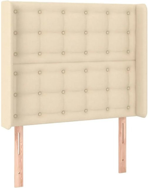 vidaXL LED Kopfteil in Beige mit USB-Ladeport und integrierter Beleuchtung, B: 83 cm, T: 16 cm, H: 118-128 cm - Bild 1