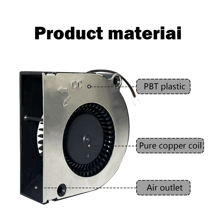 Anycubic Axial-Kühlventilator für Kobra 3 Max, DC 24V Kugellager-Lüfter für Extruder Hotend und Kühlkörper, Schwarz - Bild 2