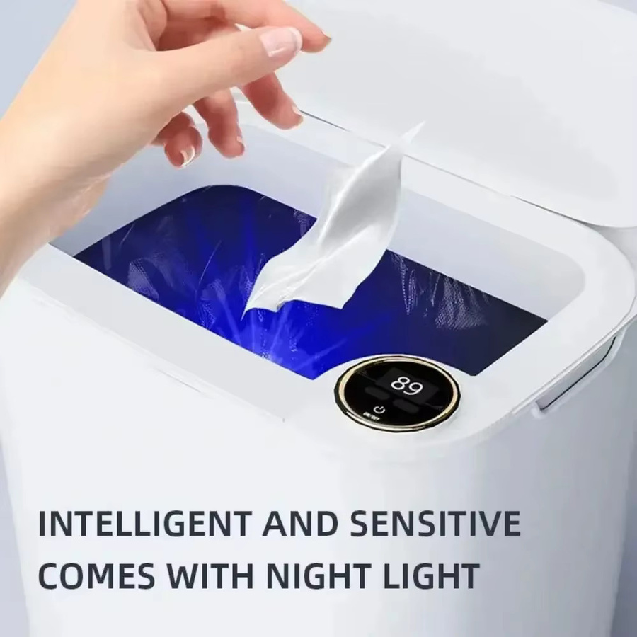 NOCCLILI Smart Sensor Mülleimer mit automatischem Deckel und Display, 20l, Weiß, Typ-C wiederaufladbar - Bild 2