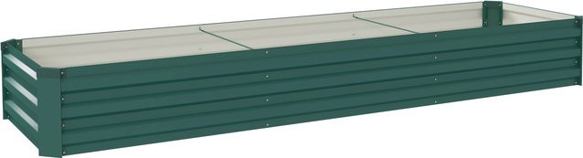 Outsunny Hochbeet aus Stahl in Grün, Pflanzbeet mit offenem Boden für Garten, Balkon und Terrasse, B/T/H: 240 x 60 x 30 cm - Bild 1