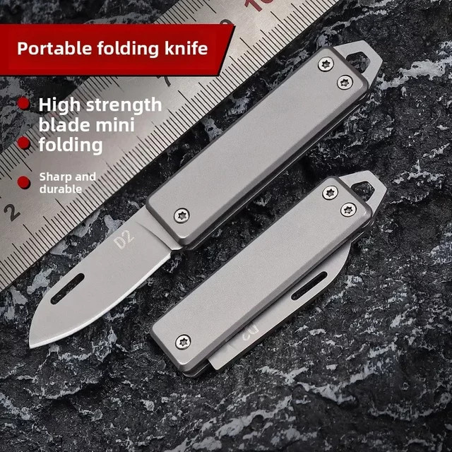 JIXIU EDC Mini Klappmesser aus Edelstahl in Schwarz für Outdoor und Camping - Bild 1