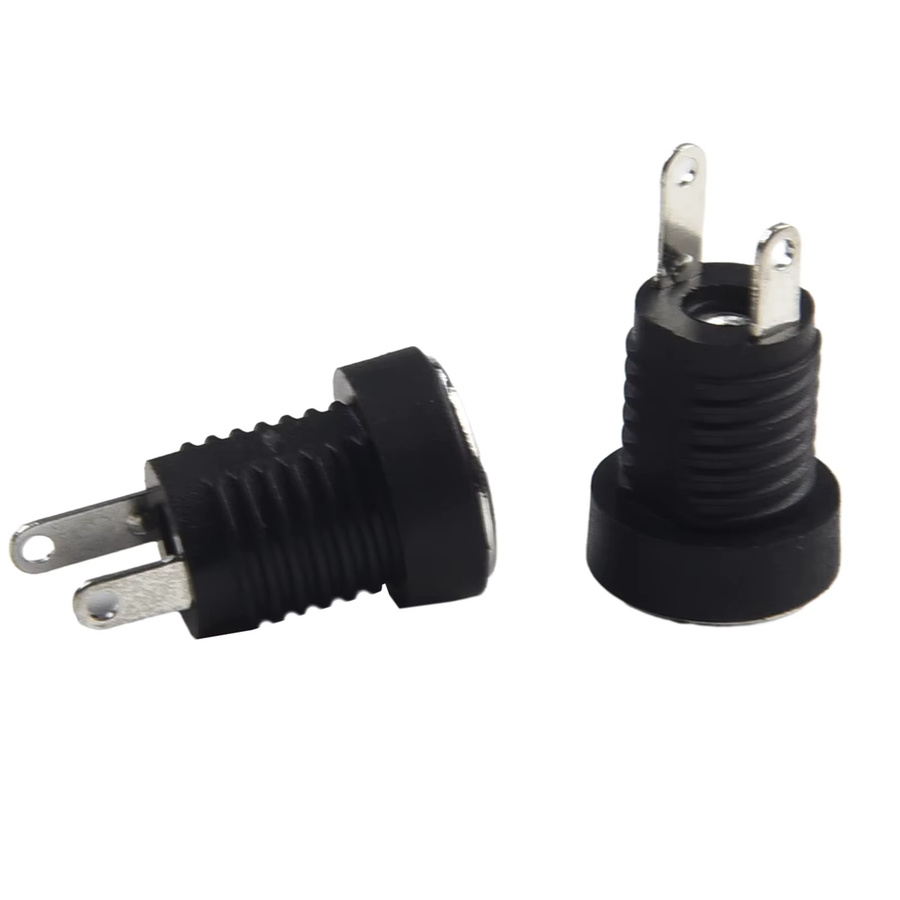 5er Set DC 12V Power Anschlüsse Männlich-Barrel Jack Stecker mit 9mm Buchse Panel Mount Terminals in Schwarz - Bild 3