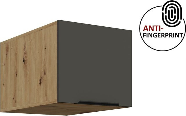 Küchen Aufsatzschrank ARIA in Graphite, wandmontiert, Breite: 40 cm, mattes Anti-Fingerprint-Finish in Anthrazit/Grau - Bild 1