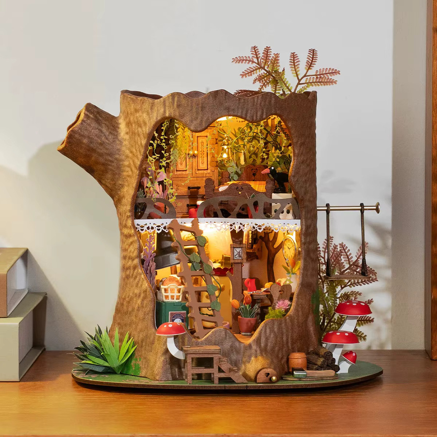 Robotime Märchenhaftes Baumhaus, DIY Miniaturhaus, mit LED-Beleuchtung, ab 14 Jahren - Bild 2