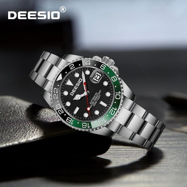 Deesio Armbanduhr, Automatik, Edelstahl, Schwarz, Herren - Bild 1