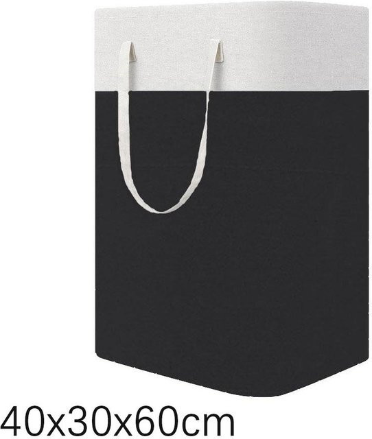 Faltbarer Schmutzwäschekorb mit Rädern und Griffen von Yiran bag in Weiß, Aufbewahrungskorb für Kleidung und Yogamatten, B/T/H: 60 x 40 x 0 cm - Bild 1