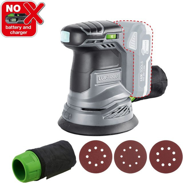 LUX-TOOLS Akku-Exzenterschleifer LUX 1 PowerSystem A-EXS-20/125 in Grau, Schleifscheiben-Durchmesser: 125 mm - Bild 1