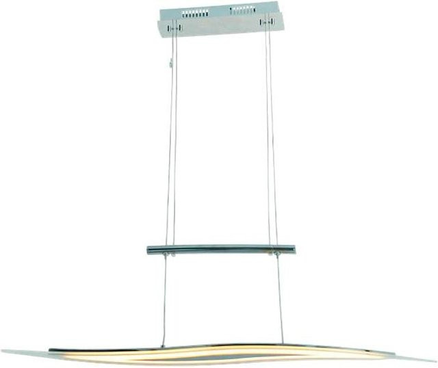 Näve LED Pendelleuchte Wave in Chrom und Transparent, höhenverstellbar und dimmbar, B/T/H: 9,3 x 15,0 x 60,0 cm - Bild 1