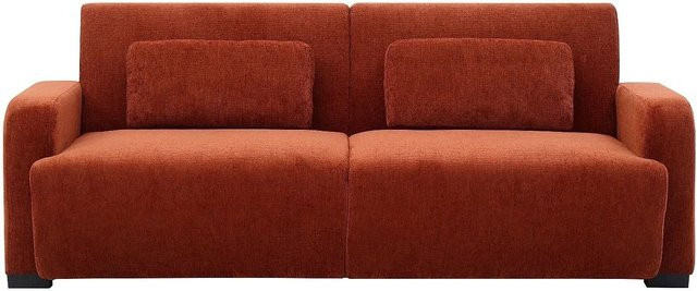 Vente-unique Schlafsofa Lomario in Terracotta, modernes Click-Clack Sofa mit abnehmbaren Bezügen und Dekokissen, Breite: 213 cm - Bild 1