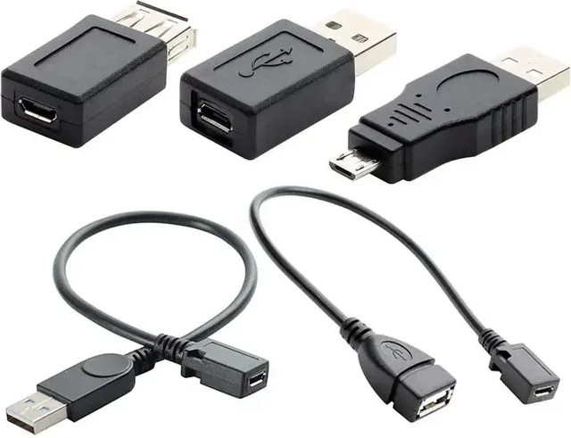 BSN USB 2.0 Typ A auf Micro USB B Adapter Konverter in Schwarz - Bild 1