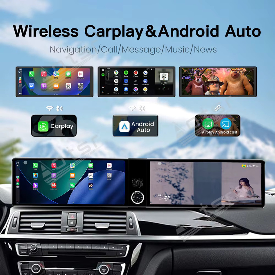 Aotsr Dual Screen Auto Radio für BMW 3er und 4er Serie F30 F31 F32 F34 F35 F36 (2013-2019) mit 12,3 Zoll Multimedia Einheit in Schwarz - Bild 4
