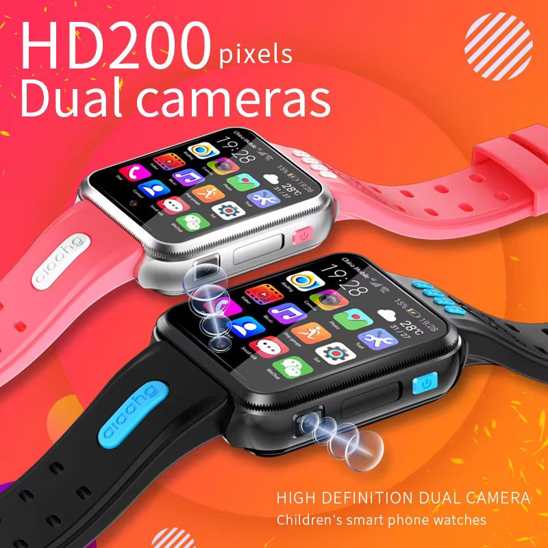 H1/W5 Smartwatch für Kinder mit 4G SIM-Karte, GPS-Ortung, WLAN und Android-System in Schwarz und Grau - Bild 3