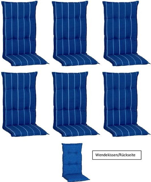 Beo Sitzauflage Tovarnik Niedriglehner 2er-Set Blau-Weiß gestreift - Bild 1