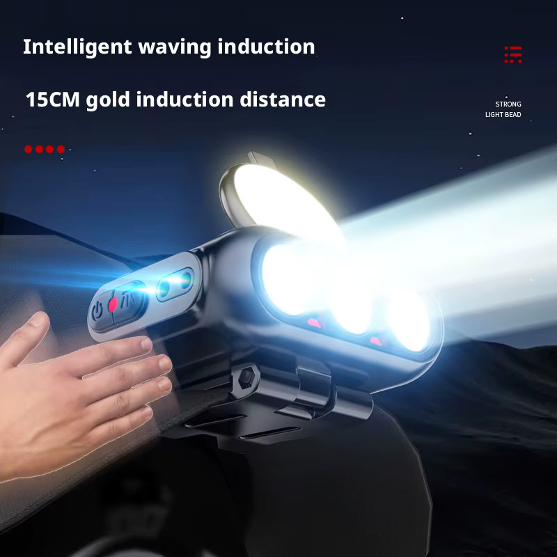 ESMARTER LED-Stirnlampe mit wiederaufladbarer Lithiumbatterie in Schwarz - Bild 5
