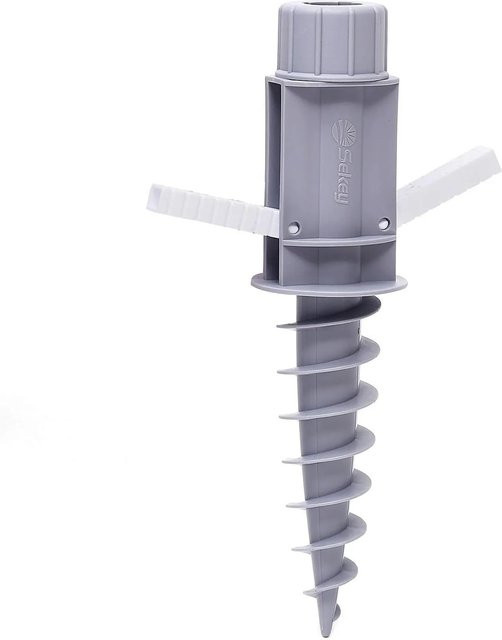 Sekey Schirmhalter Bodendübel Einschraubhülse mit Aufhängehaken für Sonnenschirme bis 32 mm in Grau aus Kunststoff - Bild 1