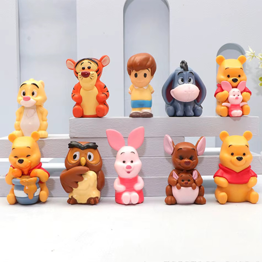 Disney Winnie The Pooh und Tigger Figuren Set aus PVC, 10er-Pack, Multicolor, Desktop-Dekoration für Kinder - Bild 2