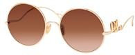 Chloé CH 0372S Sonnenbrille, Rund, Vollrand, Metall, Gold, Brown, Damen - Bild 1