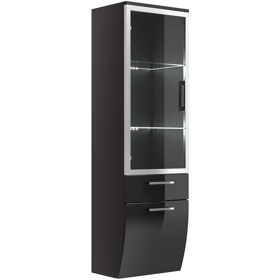 Posseik Bad-Hochschrank Rima in Anthrazit mit Soft-Close-Türen und internen Regalen, Breite: 40 cm, Höhe: 134,5 cm - Bild 2
