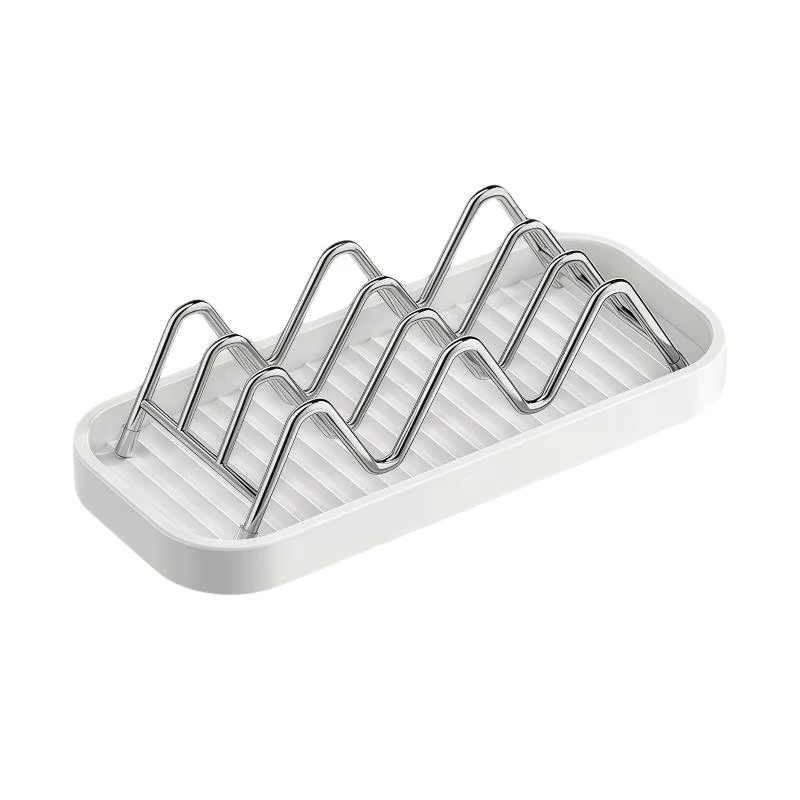 HUXUAN 2er-Pack Seifenablage aus Edelstahl in Silber mit Abtropfschale und Schwammhalter für Badezimmer und Küche - Bild 2