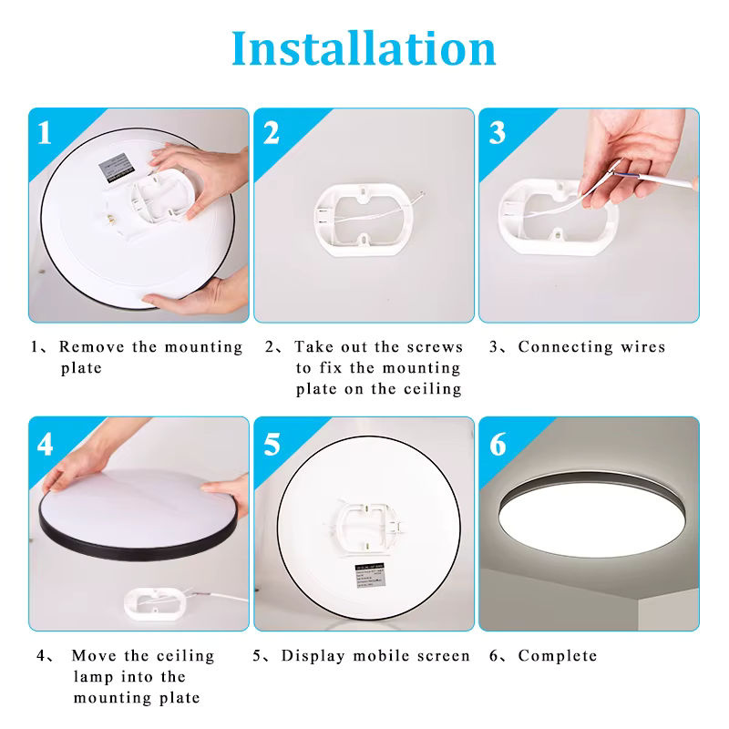 CHUANGYANG Runde LED Deckenleuchte Wasserdicht in Weiß für Badezimmer, Küche, Wohnzimmer und WC - Bild 5