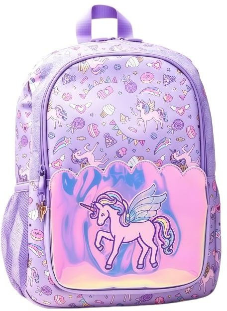 Bandai Ergonomischer Schultaschen-Rucksack mit großem Fassungsvermögen in Lila - Bild 1